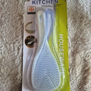 White Rice Paddle Spoon - Non-Stick Textured Rice Server